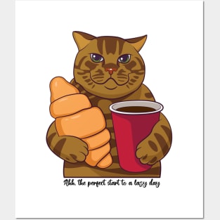 Cat with coffee. Posters and Art